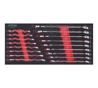 KS TOOLS - 713.2017 - Module de clés mixtes Ultimate - Module pour servante d'atelier - Mousse servante atelier 17 clés mixtes de 6 à 22 mm - Taille 1/3