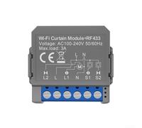 Module de commutateur de rideau WiFi intelligent avec télécommande RF 433 MHz, contrôle par application et vocal, pourcentage d'ouverture réglable, s'adapte aux boîtes murales britanniques standard