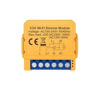 Module de Commutateur de Variateur Intelligent Tuya WiFi, 1 Module de Commutateur de LumièRe, TéLéCommande APP, Fonctionne avec Alexa Home
