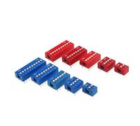 Module de commutation à pression, 10 pièces, 1 2 3 4 5 6 7 8 bits, 2.54mm, interrupteur à bascule à pas DIP, bleu rouge, interrupteur à cadran(10Bit Blue)
