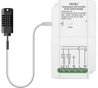 Module De Commutation Intelligent Wifi Avec Capteur De Température Et D'Humidité, Contrôleur De Sortie Double, Télécommande Sans Fil, Fonctionne Avec Alexa Google Home