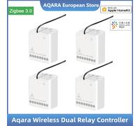 Module de contrôle bidirectionnel Aqara, contrôleur de relais sans fil, 2 canaux, compatible avec l'application Xiaomi Mijia, mi home, Homekit Aqara-Twoway-4PCS