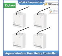 Module de contrôle bidirectionnel Aqara d'origine, contrôleur de relais sans fil 2 canaux, compatible avec l'application Xiaomi Mijia Smart Home, Mi Home et Homekit. Aqara-Twoway-4PCS