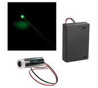 Module de Diode Laser, CTRICALVER 1pcs 520nm Laser à Point Vert 3-5V, Distance Focale Réglable, avec Lentille en Piastique + 1pcs 4,5V AA Batterie Boite (Forme de la source lumineuse: point)