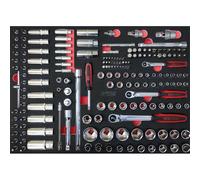 Module de douilles et accessoires 1/4'' - 3/8'' - 1/2'', 175 pièces - KS TOOLS - 711.1011