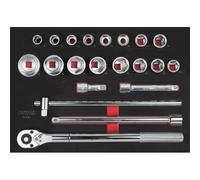 Module de douilles et accessoires - KSTOOLS - 711.1034 - 21 pièces - Noir - Outils découpés au laser