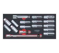 Module de douilles longues et accessoires 1/2'', 17 pièces - KS TOOLS - 713.1026