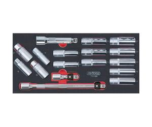 Module de douilles longues et accessoires 1/2'', 17 pièces - KS TOOLS - 713.1026