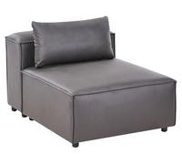 Module de Fauteuil Siège Simple Moderne Rembourré en Cuir Vegan Noir Brande