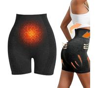 Module de Massage par Micro-Vibrations Ice Silk ION Fiber Repair Shaping Shorts, Taille Haute ionique Shapewear, Short de modelage du Corps Taille Moyenne pour Femme (Noir,M)