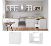 Module de meuble de cuisine blanc, 2 portes et 2 étagères, 80 x 61,5 x 81,5 cm, combinaison modulaire DIY, étagères réglables en hauteur, capacité de charge robuste, plateau de table personnalisable