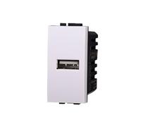 Module de prise de chargeur USB type unique à 1 P 3,1 A 5 V blanc compatible série Live - ETTROIT