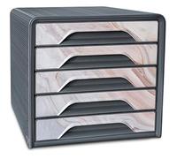 Module de rangement - CEP - 5 tiroirs - Gris orage - Marbre Rose - Bureau contemporain