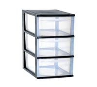 Module de rangement format A4 3 tiroirs hauts avec Stop Tiroirs - Superposables - Noir - Origine France