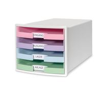 Module de rangement IMPULS 2.0 Trend Colour, 4 tiroirs A4+, coloris blanc/multicolore