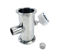 Module de redressement Tri-Clamp, 2" 51 mm OD 64 mm SS304, avec filetage femelle 1/2", colonne de reflux, longueur 100 mm(With Thermometer)