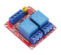 Module de relais 2 canaux Module de relais de carte rouge avec isolation optocoupleur carte d'extension de déclenchement de haut et bas niveau 12V pour le contrôle appareils ménagers(12V)