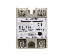 Module de relais à semi-conducteurs SSR-10AA SSR-25AA SSR-40AA 10A 25A 40A, entrée 80-250V AC 24-380V, sortie AC, 1 pièces(Radiator)