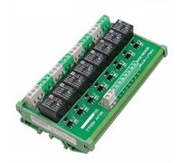 Module de relais d'interface à 8 canaux 5VDC 12VACDC 24VACDC, montage sur panneau sur Rail DIN for carte PLC d'automatisation, 1 pièces(FY-T738-5VDC)
