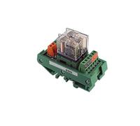 Module de relais d'interface à montage sur Rail DIN 2/4 canaux 1NO + 1NC PLC DC 12V 24V PNP/NPN Compatible 1 pièce(1NO1NC 24V 2Channels)