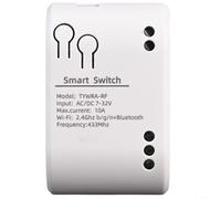 Module de relais intelligent TUYA 1 voie, télécommande WiFi pour domotique, mode momentané et auto-verrouillant, AC 7-32 V/DC 12 V, 10 A max, blanc