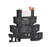 Module de relais mince sur Rail Din HF-41F, puissance intégré à montage PCB avec support 12V 24V 48V 110V 230V, prise 6.2mm(Grey 24VACDC)