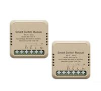 Module de relais Smart Switch WiFi 4 × 4 cm Brown Matter pour Tuya, Homekit pour Alexa pour Smartthings Prise en charge double contrôle, fil neutre nécessaire avec fonction de mémoire hors tension