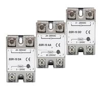 Module de relais statique SSR-DA/AA/DD 10 A, 25 A, 40 A, 50 A, 60 A, 80 A, 100 A, 10 pièces(AA(AC-AC),10PCS SSR-60A)