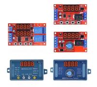 Module de relais temporisé réglable DC 5 V 12 V 24 V 10 A, 32 modes, LED, déclencheur de minuterie numérique, interrupteur de commande, cycle d'impulsion(24V With Rotary)