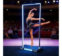 Module de scène cubique Lumineux avec Cadre - Plateforme de scène Portable dotée d'un éclairage coloré à intensité Variable - Idéal pour Concerts, Mariages, soirées, Groupes de Musique(B)