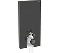 Module de toilettes sur pied Geberit Monolith 131203SJ6 hauteur 101cm, façade en verre noir, côté en aluminium chromé noir