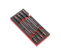 FACOM - Set de 10 Tournevis Cruciformes Protwist en Plateau en Mousse - MODM.AT5 - Poignée en Mousse Bicolore Haute Densité pour Confort et Sécurité - Marquage Laser - Longue Durée de Vie