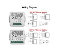 Module de Variateur Intelligent Tuya Wifi 10A, Prise en Charge Du ContrôLe à 2 Voies, 2 Gangs, Compatible avec L'Application Home Alexa
