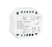 Module de Variation LED RF 12/48V pour Ruban LED Monochrome Compatible avec Bouton-Poussoir Blanc
