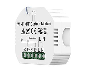 Module de volets roulants WIFI 2.4G + RF 433 + bouton-poussoir, module de rideau wifi pour stores, volets roulants électriques, app Tuya et Smart Life, compatible avec Alexa et Google Home