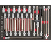 Module d'embouts longs pour la mécanique 1/4" - 1/2", 38 pièces KS TOOLS 712.5038