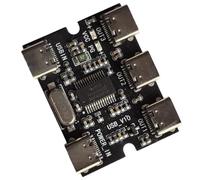 Module d'extension 1 entrée 3 sorties USB 2.0 de type C, interface de type C, module d'extension de concentrateur USB, sans pilote, reconnaissance et installation automatiques par ordinateur (lot de