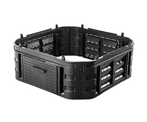 Module d'extension Kadax pour composter de jardin, système de compostage en plastique, module de compost de jardin résistant aux intempéries avec gouttières, module avec porte (260L)