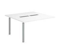 Module d'extension L 140 x P 140 cm pour table modulable Belem blanc piètement aluminium - - Bruneau