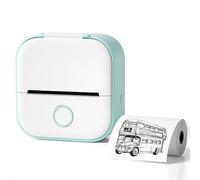 Module d'impression, Mini imprimante Thermique Portable à Impression Rapide, imprimante Photo Bluetooth sans Fil pour Cartes mémoire d'anatomie,Photos, Notes, Cadeau pour Enfants, White Green