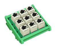 Module d'interface de carte à 9 voies RJ45 8P8C avec rail DIN et pied de montage sur panneau