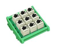 Module d'interface de jeu de barres RJ45 8P8C 9 voies avec rail DIN et pieds de montage sur panneau
