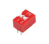 Module d'interrupteur à glissière 5 pièces 1 2 3 4 5 6 7 8 10 12 broches Espacement DIP 2,54 mm(2Pin Red)