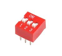 Module d'interrupteur à glissière 5 pièces 1 2 3 4 5 6 7 8 10 12 broches Espacement DIP 2,54 mm(3Pin Red)