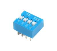 Module d'interrupteur à glissière 5 pièces 1 2 3 4 5 6 7 8 10 12 broches Espacement DIP 2,54 mm(4Pin Blue)