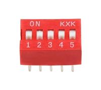 Module d'interrupteur à glissière 5 pièces 1 2 3 4 5 6 7 8 10 12 broches Espacement DIP 2,54 mm(5Pin Red)