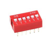 Module d'interrupteur à glissière 5 pièces 1 2 3 4 5 6 7 8 10 12 broches Espacement DIP 2,54 mm(6Pin Red)