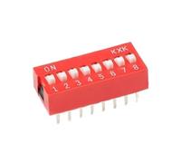 Module d'interrupteur à glissière 5 pièces 1 2 3 4 5 6 7 8 10 12 broches Espacement DIP 2,54 mm(8Pin Red)