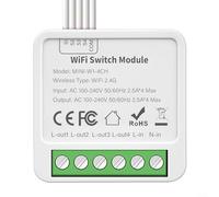 Module d'interrupteur intelligent WiFi 2/3/4 Gang 2 voies pour application Tuya Voix DIY domotique AC 100-240 V Compact Fit traditionnel Rocker Box (disjoncteurs à quatre voies)