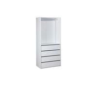 | Module dressing avec 4 tiroirs et 1 penderie blanc panneaux stratifiés